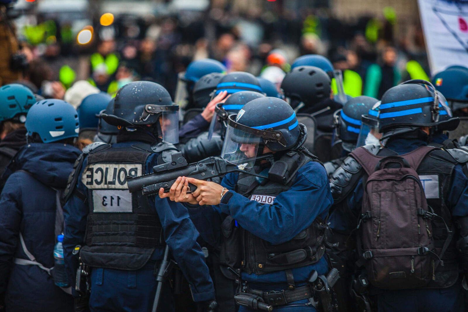 swat team in street